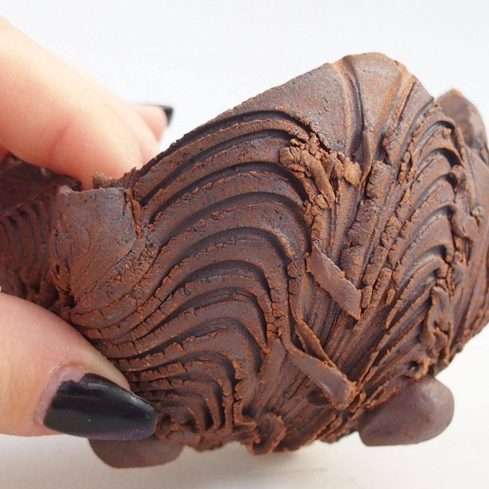 Keramisch Schelp 8,5 x 8,5 x 6,5 cm , kleur bruin