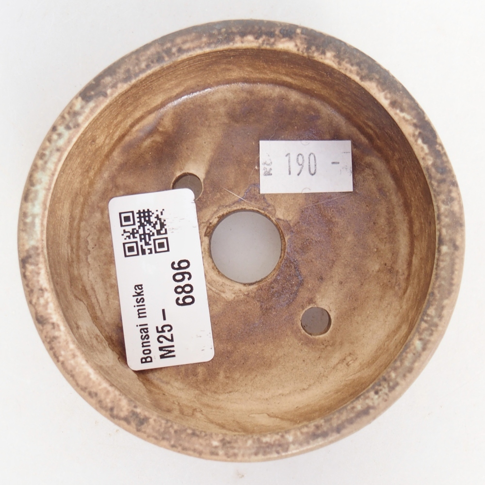 Bonsaischaal van keramiek 9 x 9 x 3,5 cm, groen