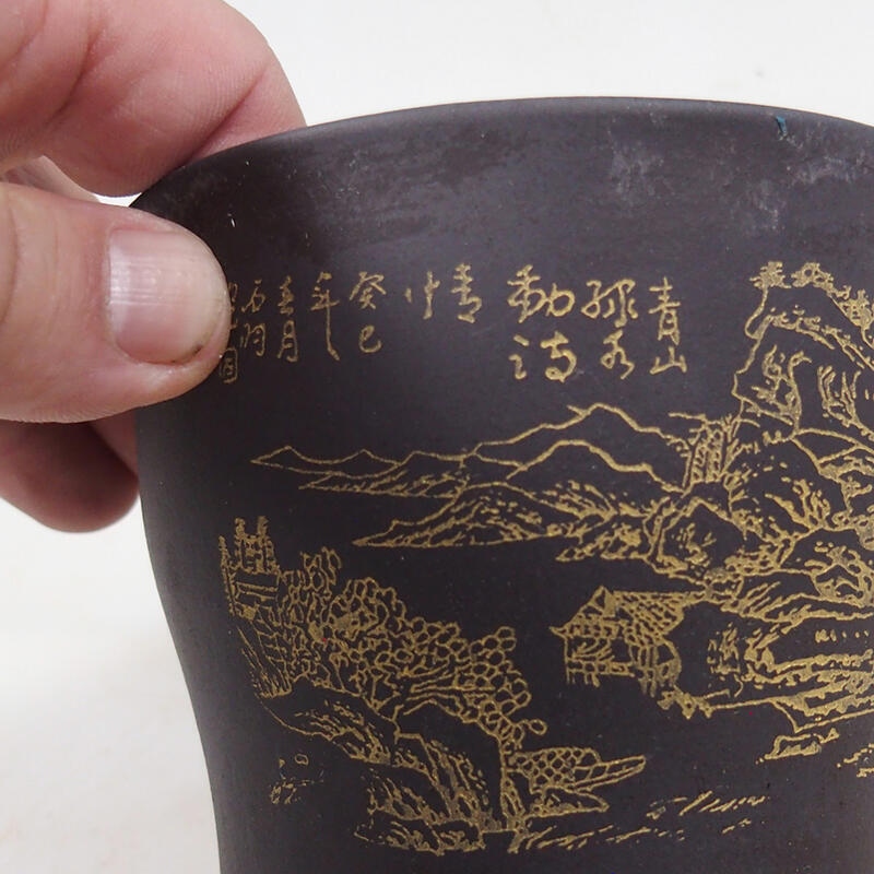 Bonsaischaal 10,5 x 10,5 x 10 cm, kleur zwart