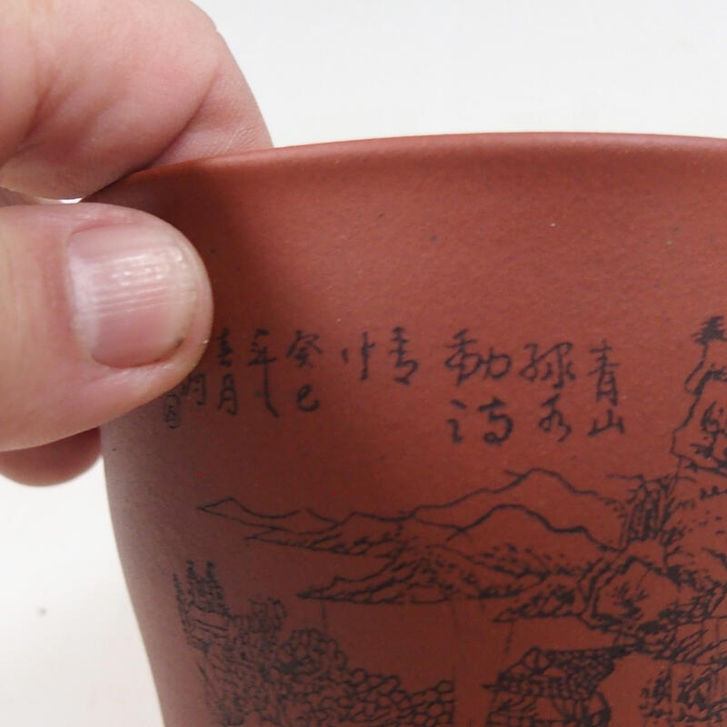 Bonsaischaal 10,5 x 10,5 x 10 cm, baksteenkleur