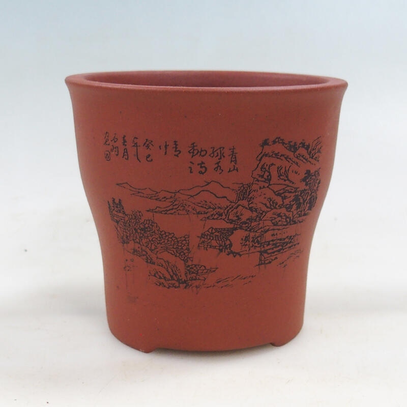 Bonsaischaal 10,5 x 10,5 x 10 cm, baksteenkleur