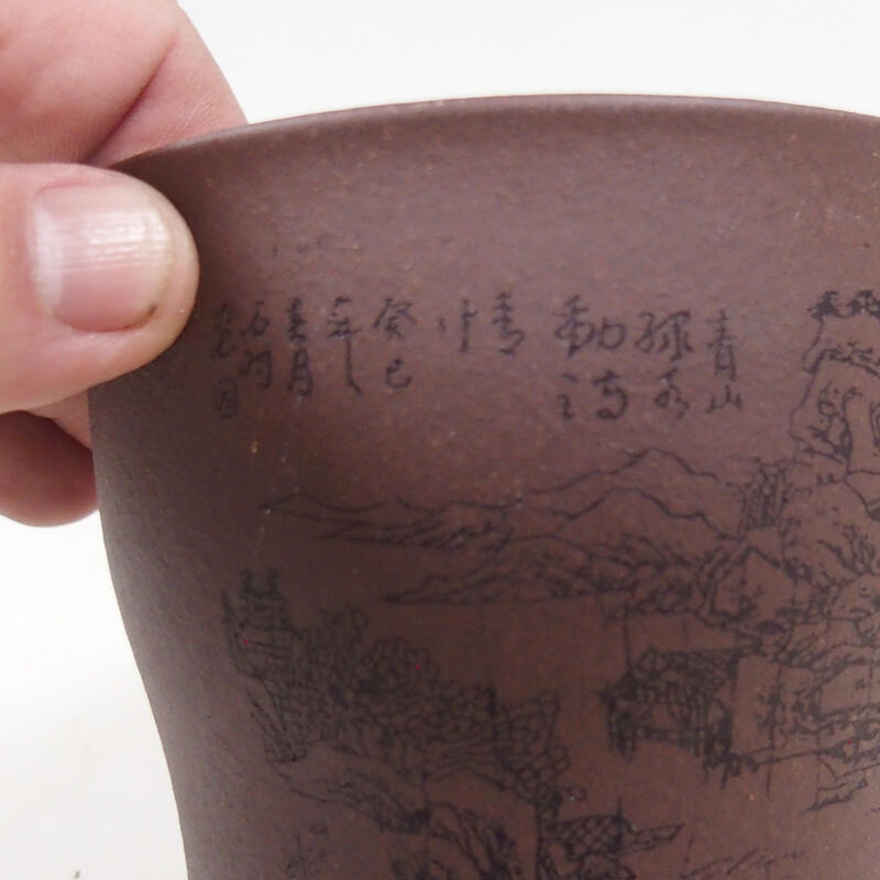 Bonsaischaal 10,5 x 10,5 x 10 cm, kleur bruin