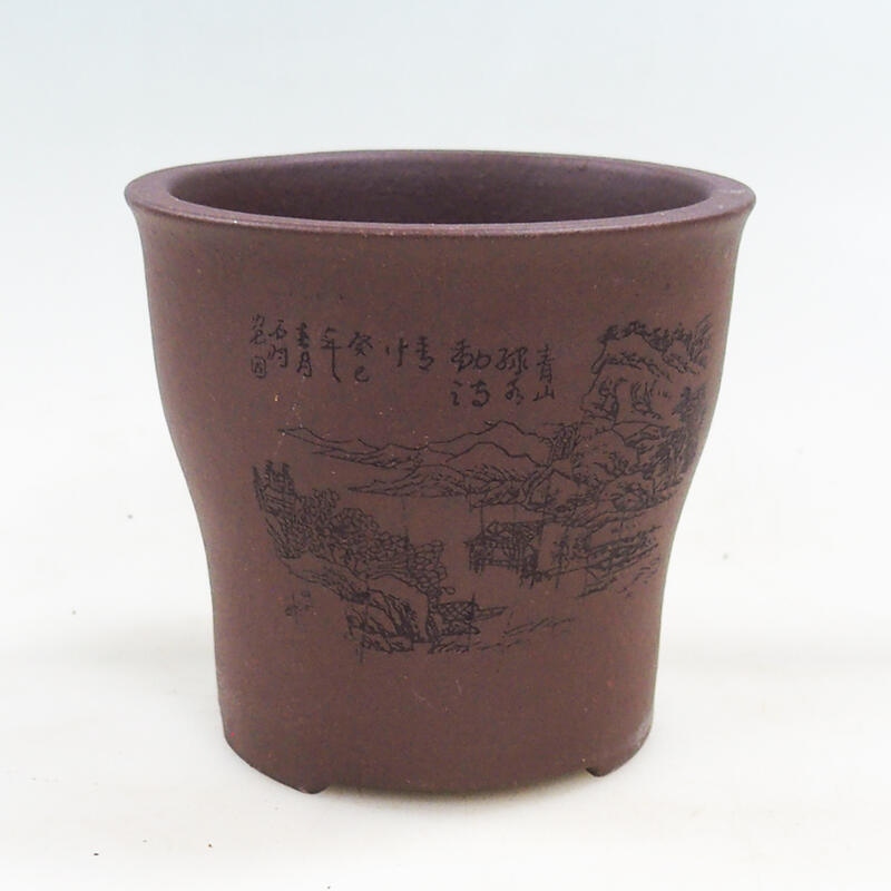 Bonsaischaal 10,5 x 10,5 x 10 cm, kleur bruin