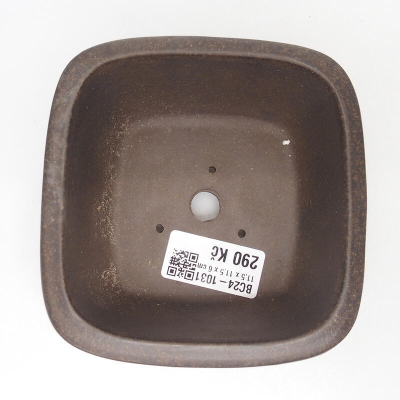 Bonsaischaal 10,5 x 10,5 x 6 cm, kleur bruin oker
