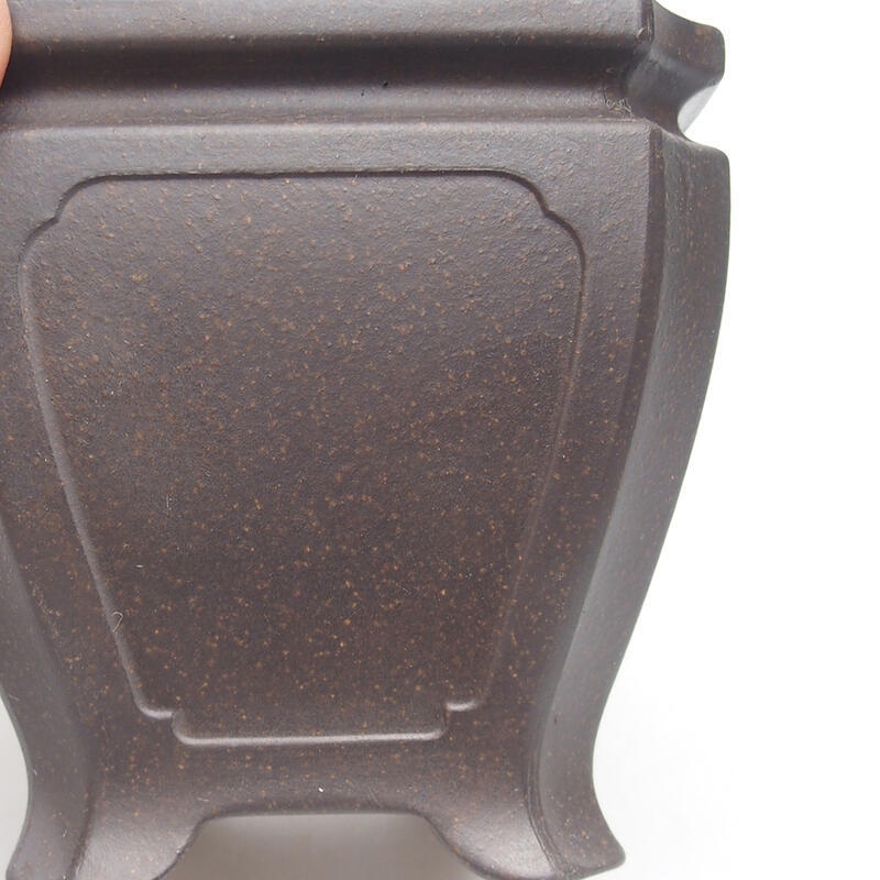 Bonsaischaal 10 x 10 x 10 cm, kleur okerbruin