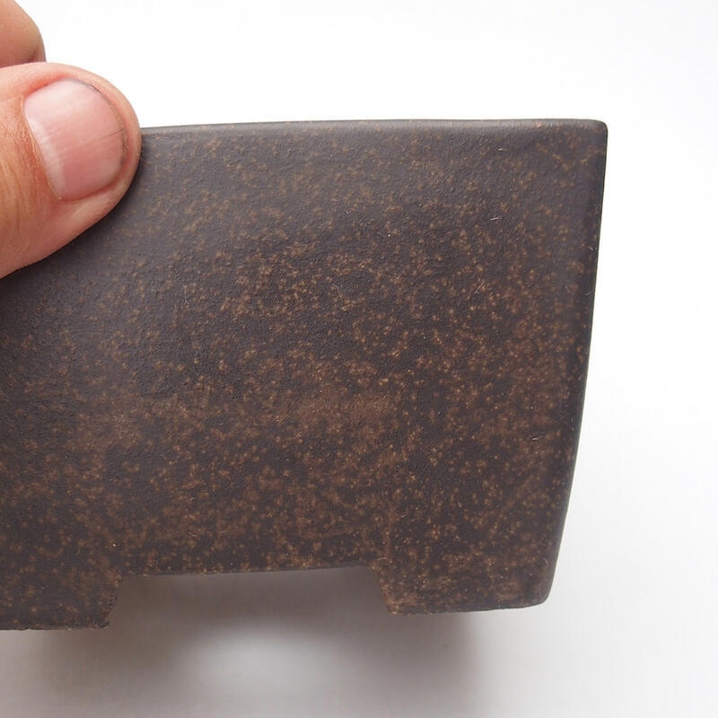 Bonsaischaal 10 x 10 x 6,5 cm, kleur okerbruin