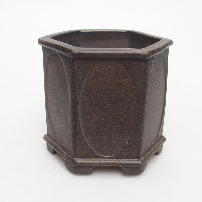 Bonsaischaal 10 x 9 x 9,5 cm, kleur bruin oker