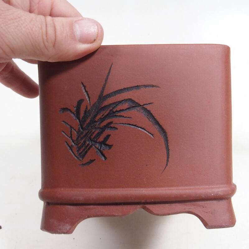 Bonsaischaal 11,5 x 11,5 x 10 cm, baksteenkleur