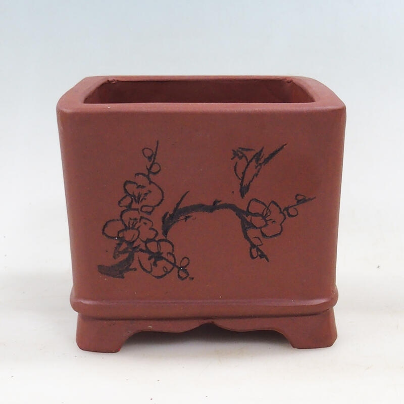 Bonsaischaal 11,5 x 11,5 x 10 cm, baksteenkleur