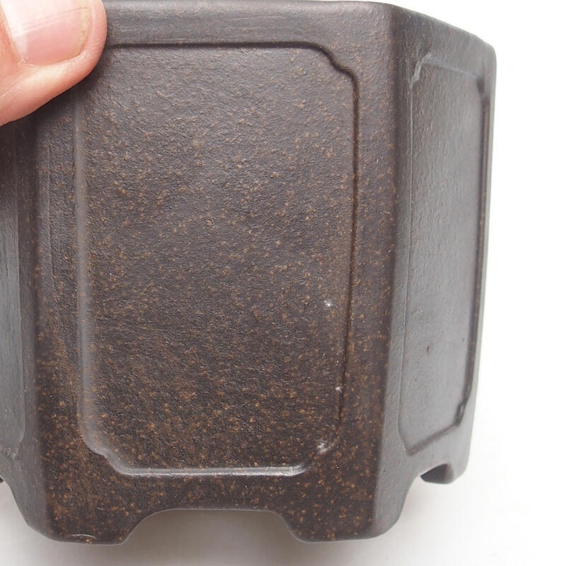 Bonsaischaal 11 x 10 x 8,5 cm, kleur bruin oker