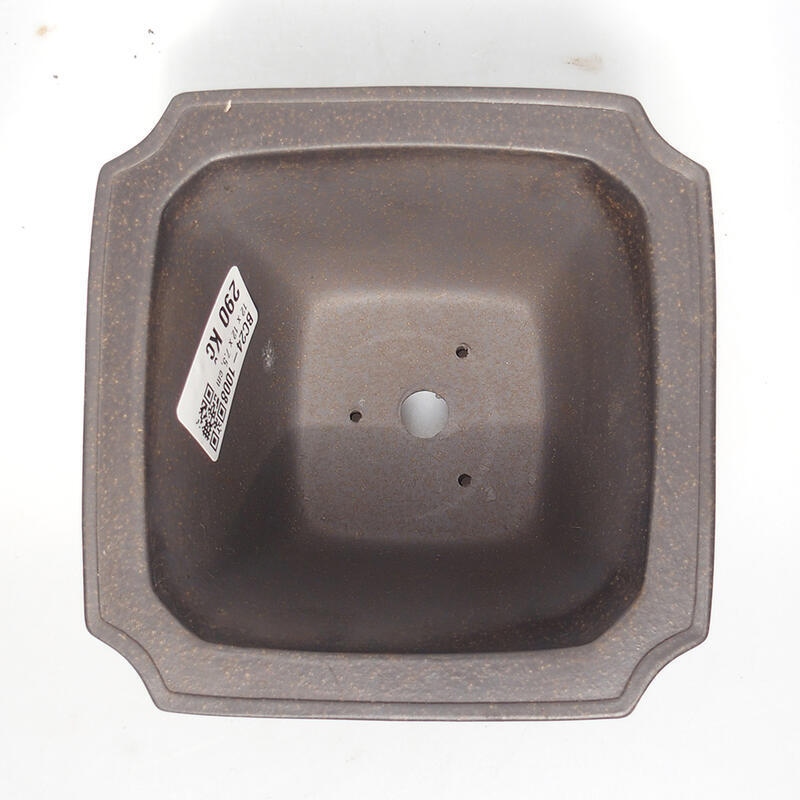 Bonsaischaal 12 x 12 x 7,5 cm, kleur bruin oker