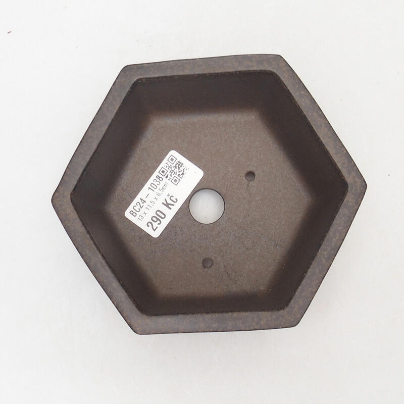 Bonsaischaal 13 x 11,5 x 6,5 cm, kleur bruin oker