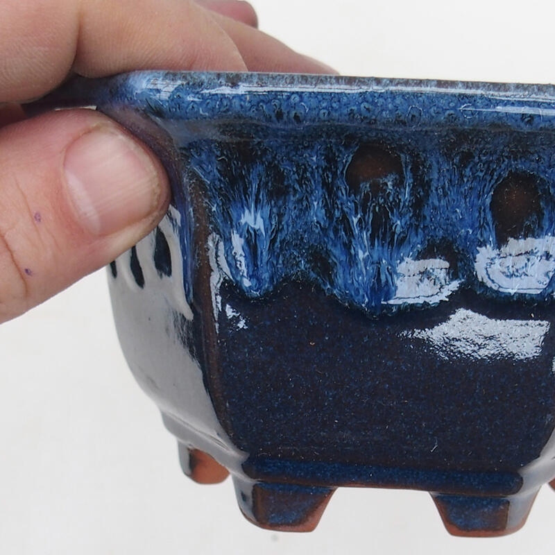 Bonsaischaal 13 x 12 x 7 cm, kleur blauw