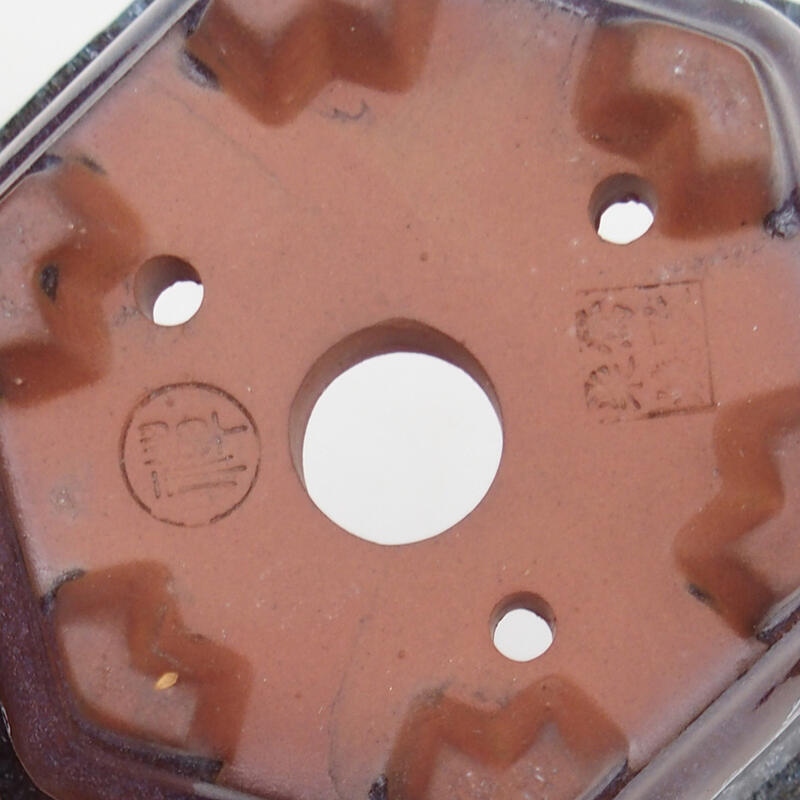 Bonsaischaal 13 x 12 x 7 cm, kleur bordeaux grijs