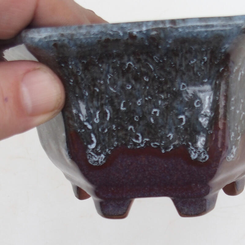 Bonsaischaal 13 x 12 x 7 cm, kleur bordeaux grijs