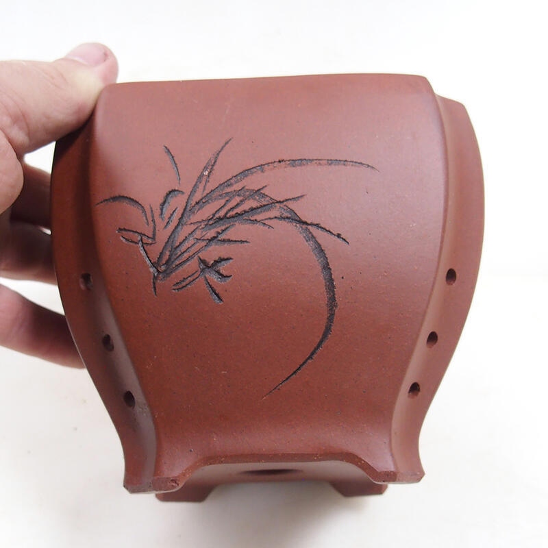 Bonsaischaal 13 x 13 x 10,5 cm, baksteenkleur