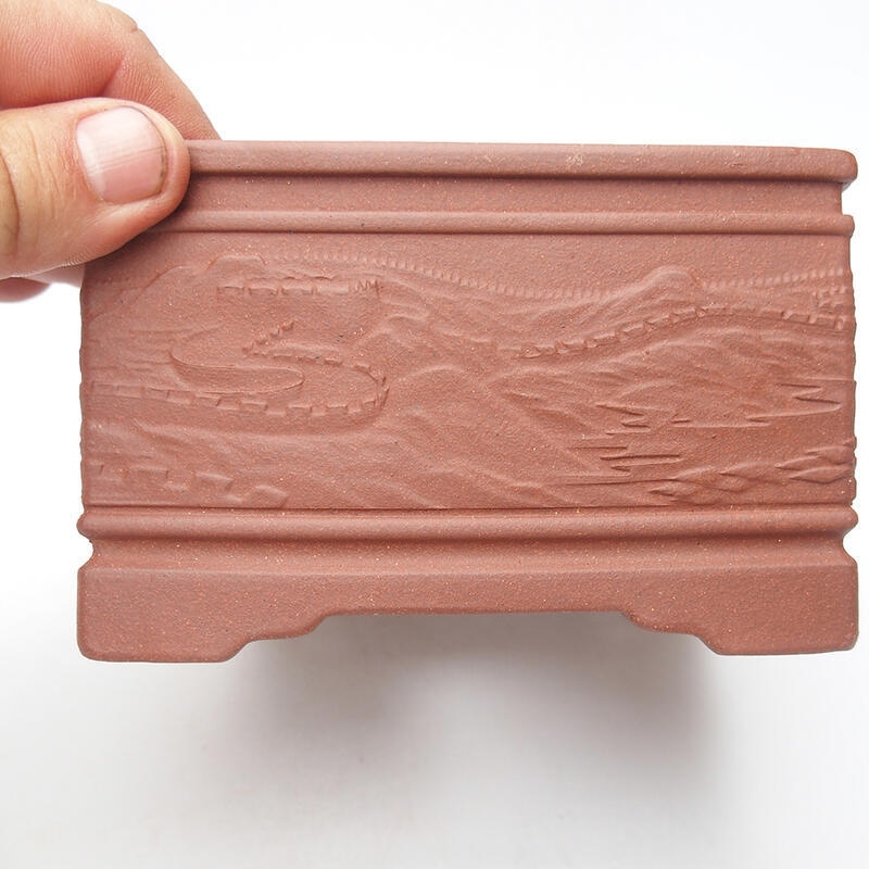 Bonsaischaal 13 x 13 x 8 cm, baksteenkleur