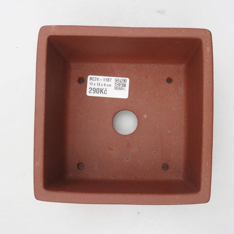 Bonsaischaal 13 x 13 x 8 cm, baksteenkleur