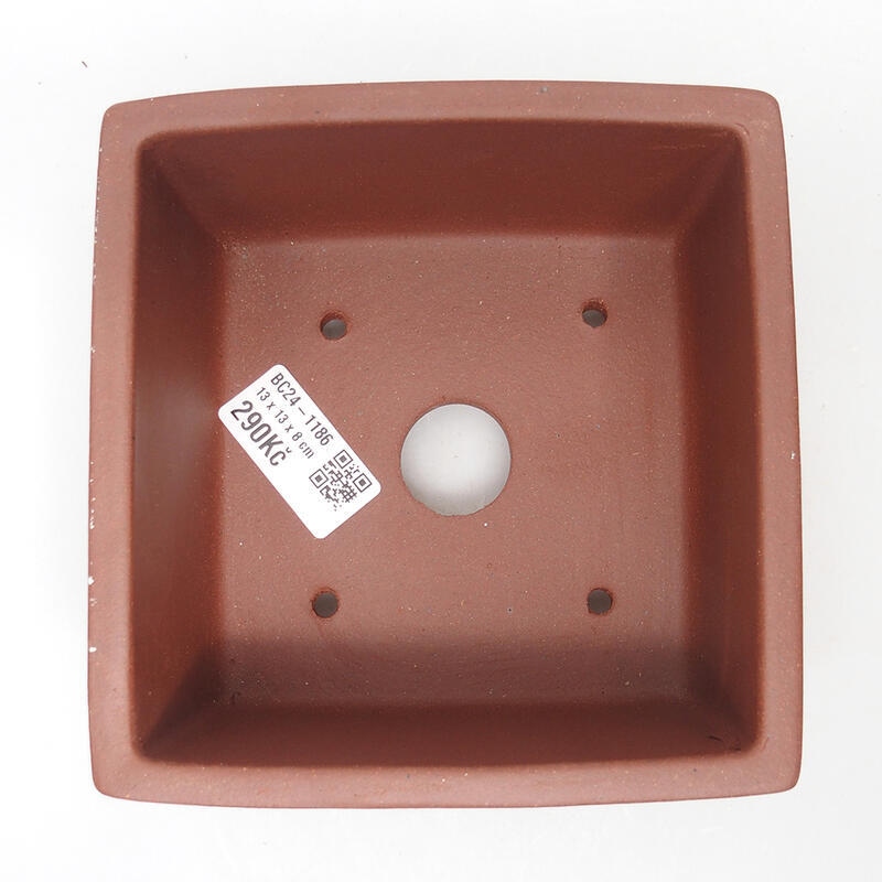 Bonsaischaal 13 x 13 x 8 cm, baksteenkleur