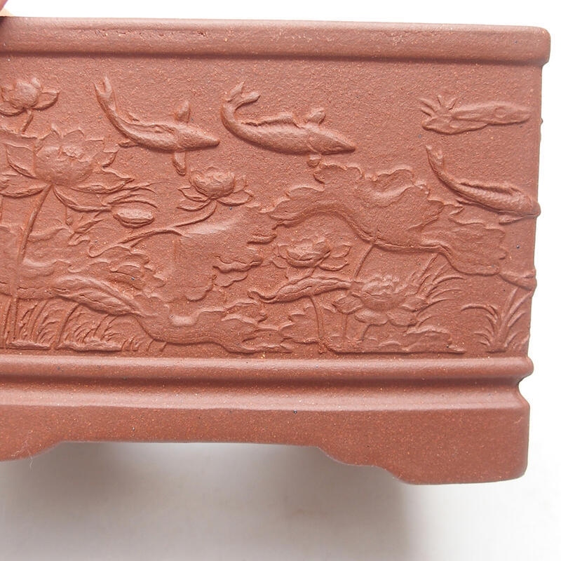 Bonsaischaal 13 x 13 x 8 cm, baksteenkleur