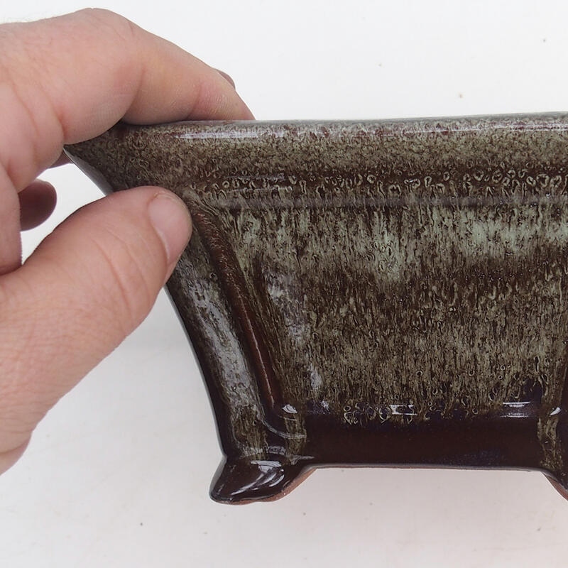 Bonsaischaal 14,5 x 14,5 x 8,5 cm, kleur bruin