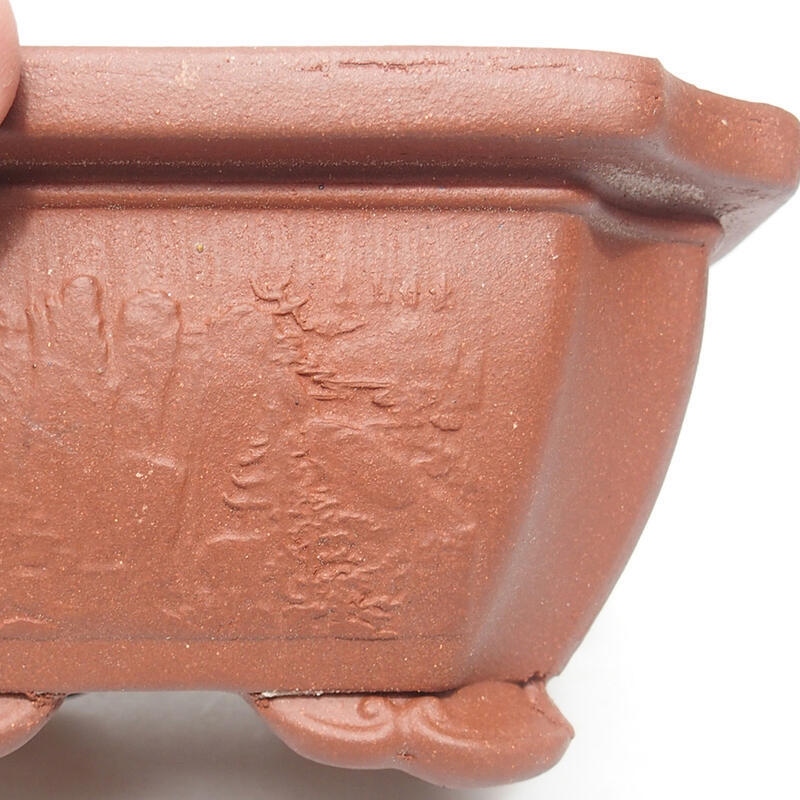 Bonsaischaal 14 x 14 x 7 cm, baksteenkleur