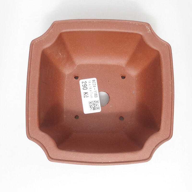 Bonsaischaal 14 x 14 x 7 cm, baksteenkleur