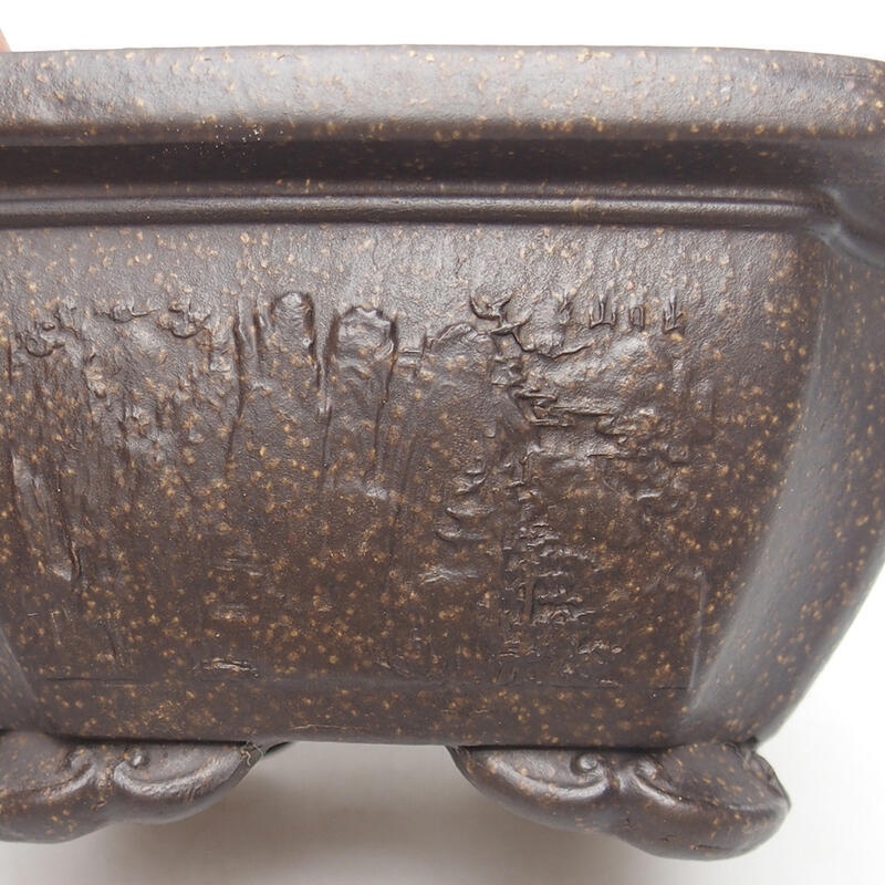 Bonsaischaal 14 x 14 x 7 cm, kleur okerbruin