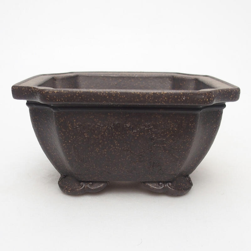 Bonsaischaal 14 x 14 x 7 cm, kleur okerbruin