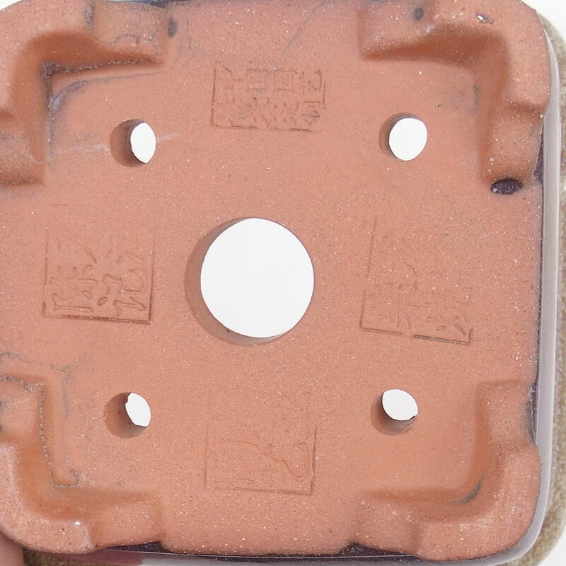 Bonsaischaal 14 x 14 x 8 cm, kleur bordeaux bruin