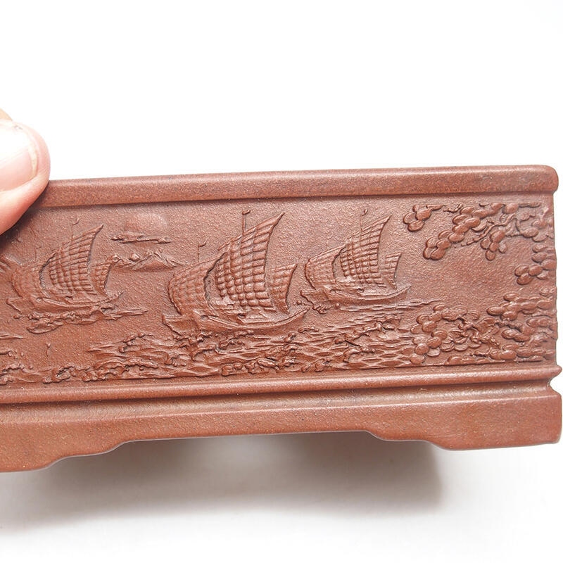 Bonsaischaal 15,5 x 11,5 x 6,5 cm, kleur bruin