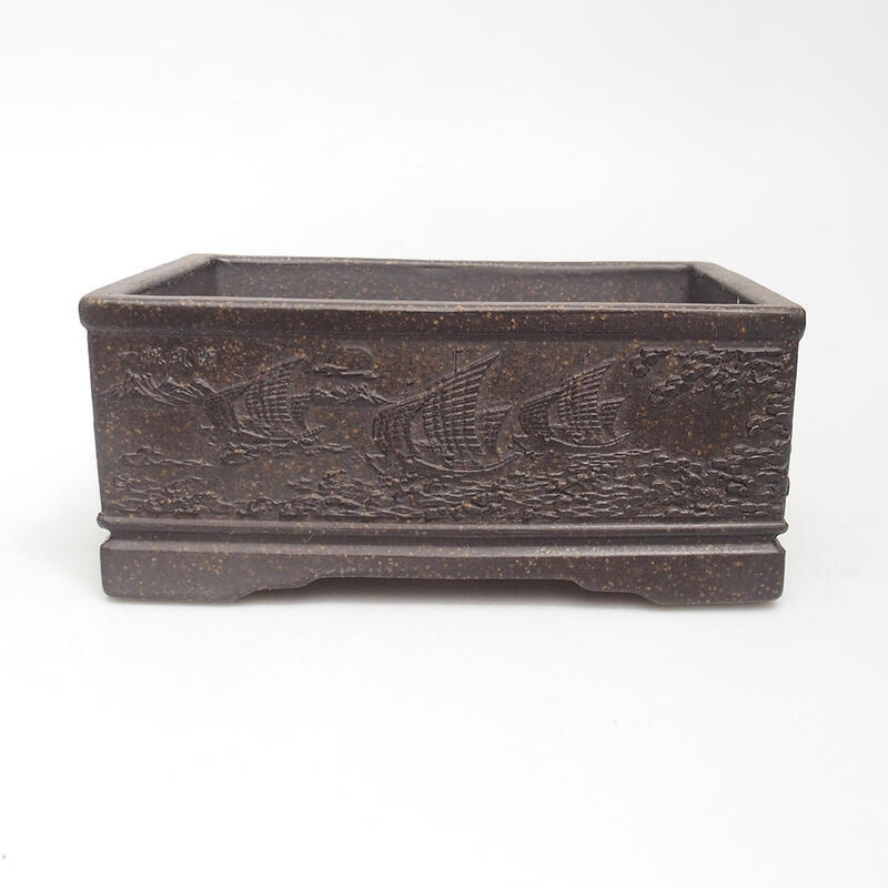 Bonsaischaal 15,5 x 11,5 x 6,5 cm, kleur bruin oker