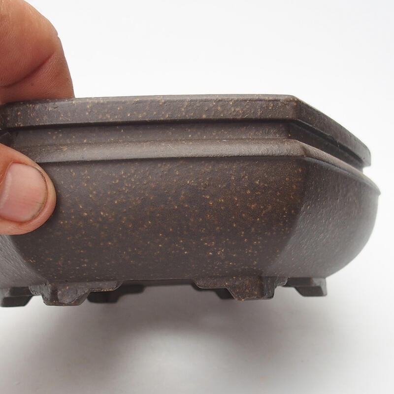 Bonsaischaal 15,5 x 14,5 x 5,5 cm, kleur bruin oker