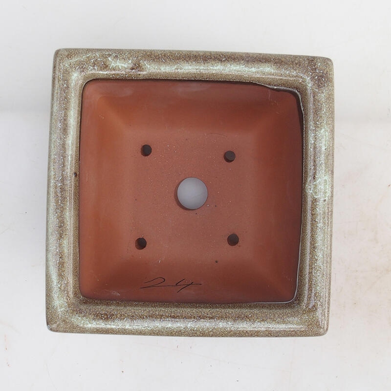 Bonsaischaal 15,5 x 15,8 x 8 cm, kleur bordeaux bruin