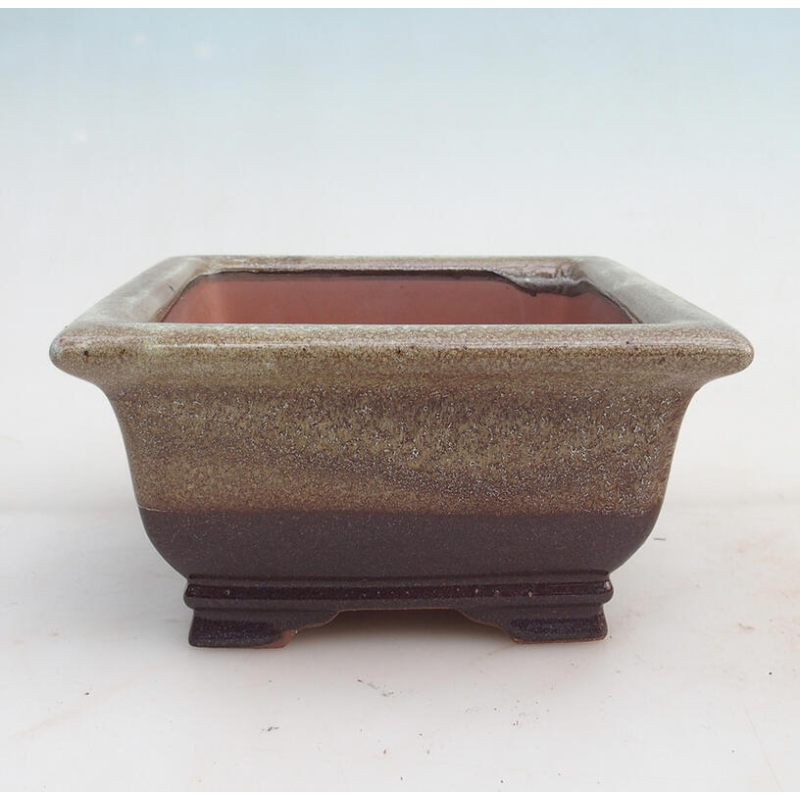 Bonsaischaal 15,5 x 15,8 x 8 cm, kleur bordeaux bruin