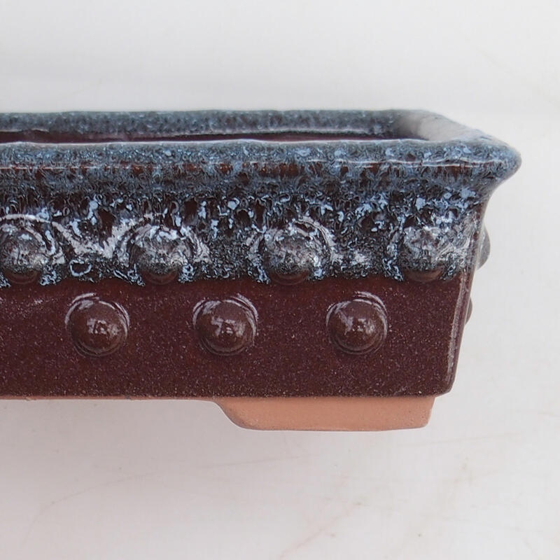 Bonsaischaal 15 x 11 x 4,5 cm, kleur bordeaux grijs