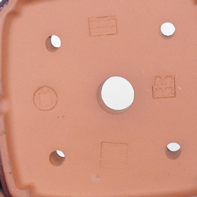 Bonsaischaal 15 x 15 x 4,5 cm, kleur bordeaux bruin