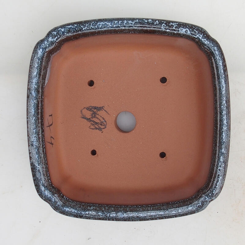 Bonsaischaal 15 x 15 x 4,5 cm, kleur bordeaux grijs