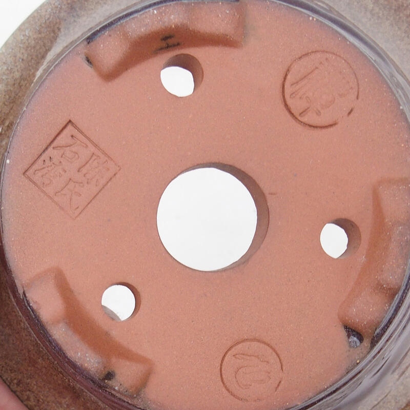 Bonsaischaal 15 x 15 x 7 cm, kleur bordeaux bruin