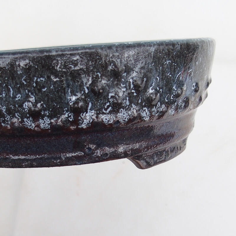 Bonsaischaal 16 x 16 x 5 cm, kleur bordeaux grijs