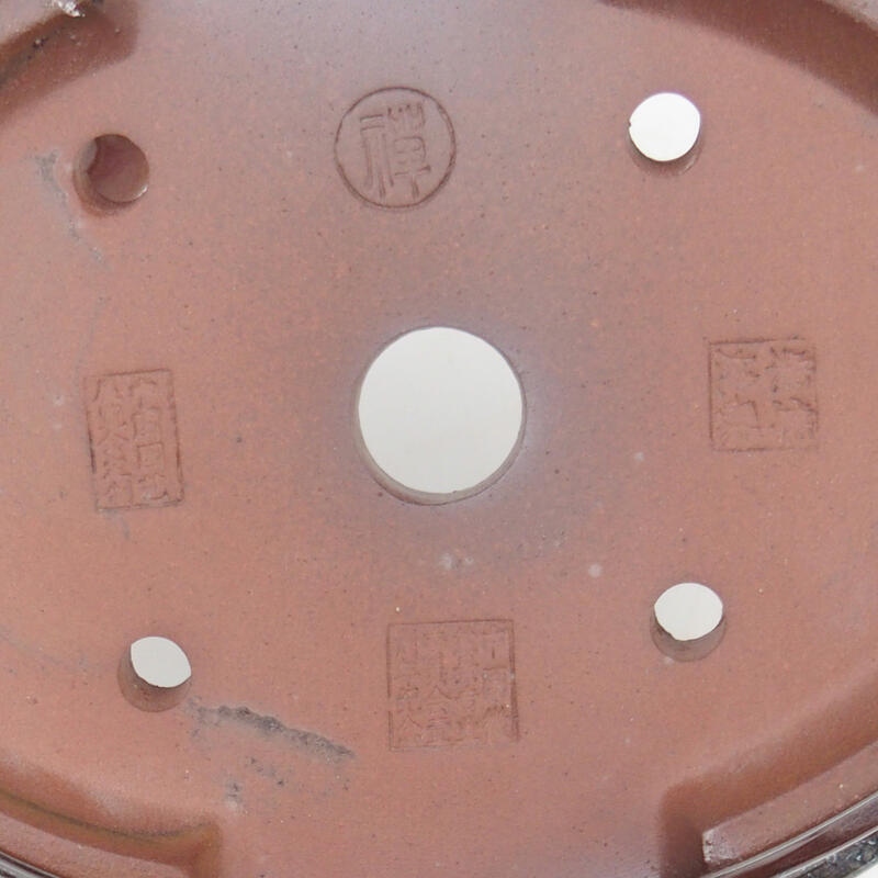 Bonsaischaal 17,5 x 14 x 6 cm, kleur bruin en wit