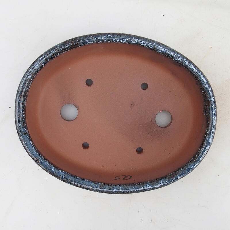 Bonsaischaal 18,5 x 14,5 x 4,5 cm, kleur bordeaux wit