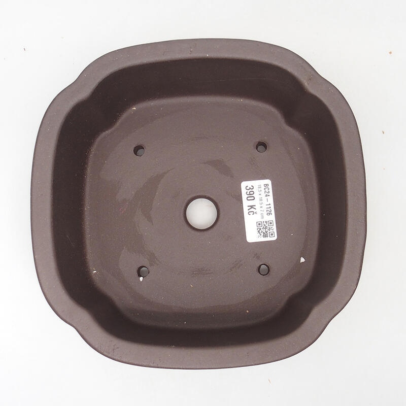 Bonsaischaal 18,5 x 18,5 x 7 cm, kleur bruin