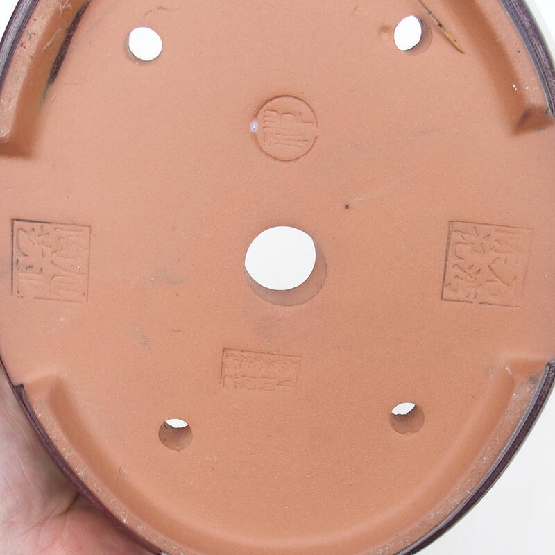 Bonsaischaal 20,5 x 17 x 6 cm, kleur bordeaux bruin