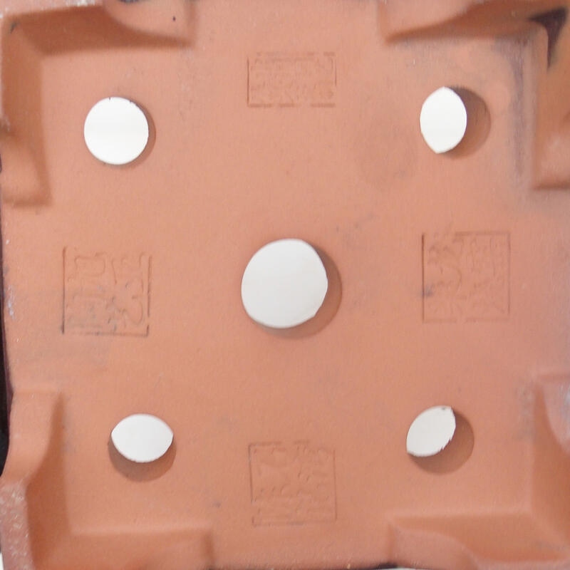 Bonsaischaal 20,5 x 20,5 x 15 cm, kleur bruin