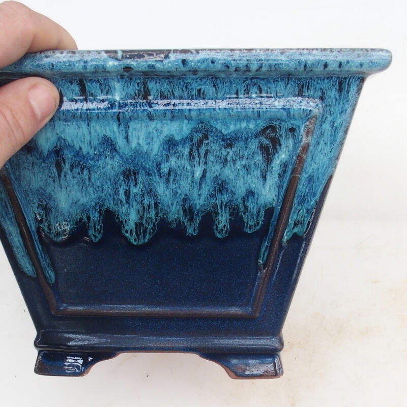 Bonsaischaal 20,5 x 20,5 x 15 cm, kleur blauw