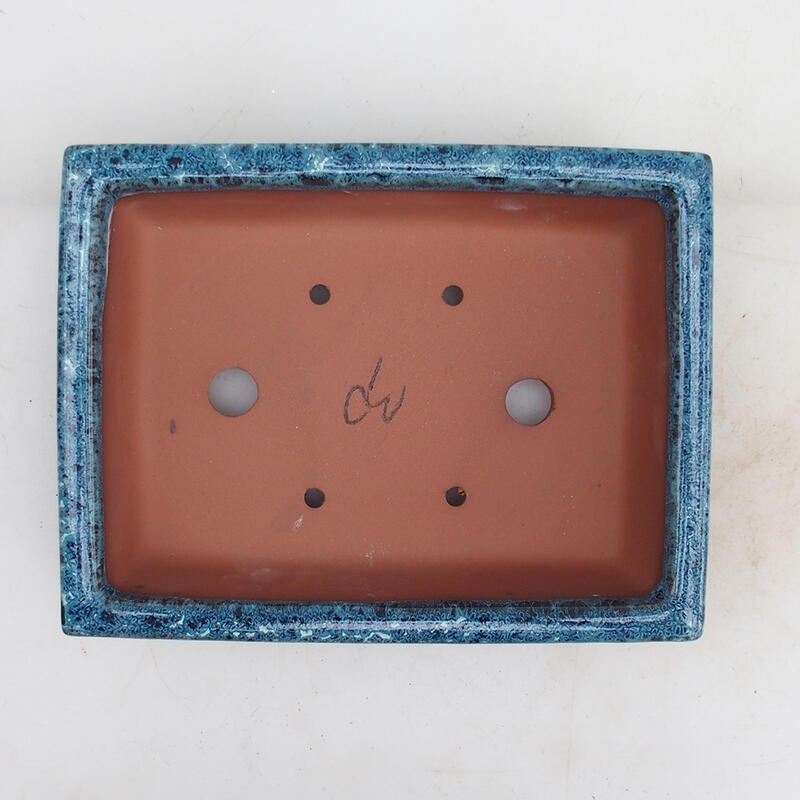 Bonsaischaal 21,5 x 16 x 5 cm, kleur blauw-wit