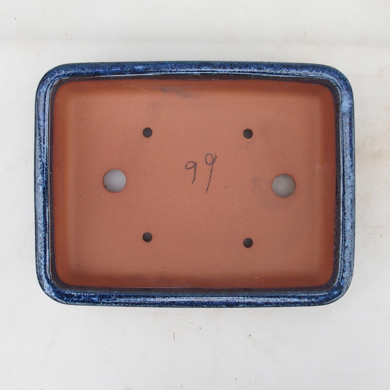 Bonsaischaal 21,5 x 17 x 5,5 cm, kleur blauw-wit