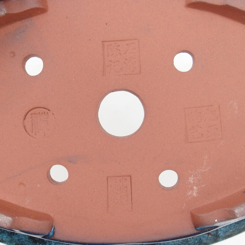 Bonsaischaal 21 x 14 x 5 cm, blauwgroen