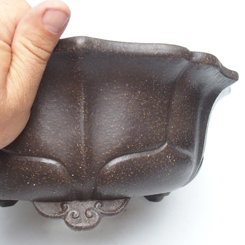 Bonsaischaal 30 x 30 x 12 cm, kleur okerbruin